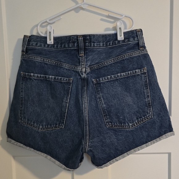 Agolde Dark Blue Dee Jean Shorts - Picture 3 of 5